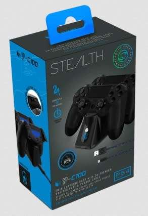 Playstation 4 - stealth ps4 twin charging dock with play and charge cable pack - black - new